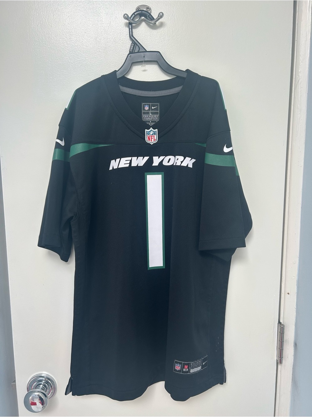NFL New York Jets Gardner Black and Green Football Jersey - #1